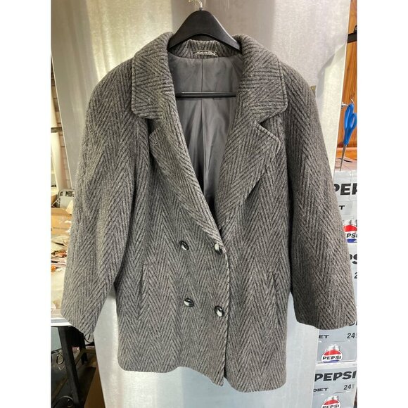 Vintage Veste Bene Made In Italy Womens‎ Wool Double-Breasted Peacoat L - Picture 1 of 14